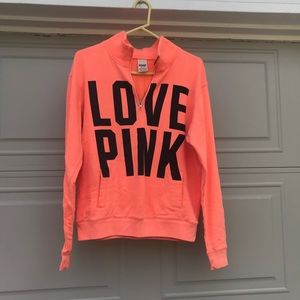 Victoria’s Secret PINK Coral quarter zip sweater